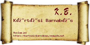 Kürtösi Barnabás névjegykártya