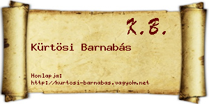 Kürtösi Barnabás névjegykártya