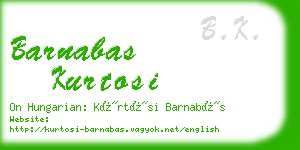 barnabas kurtosi business card